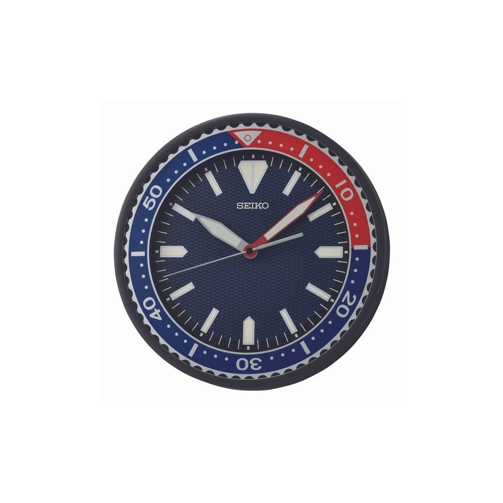 Round Blue & Red Battery Wall Clock QXA791J