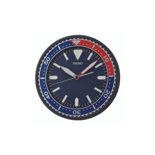 Round Blue & Red Battery Wall Clock QXA791J