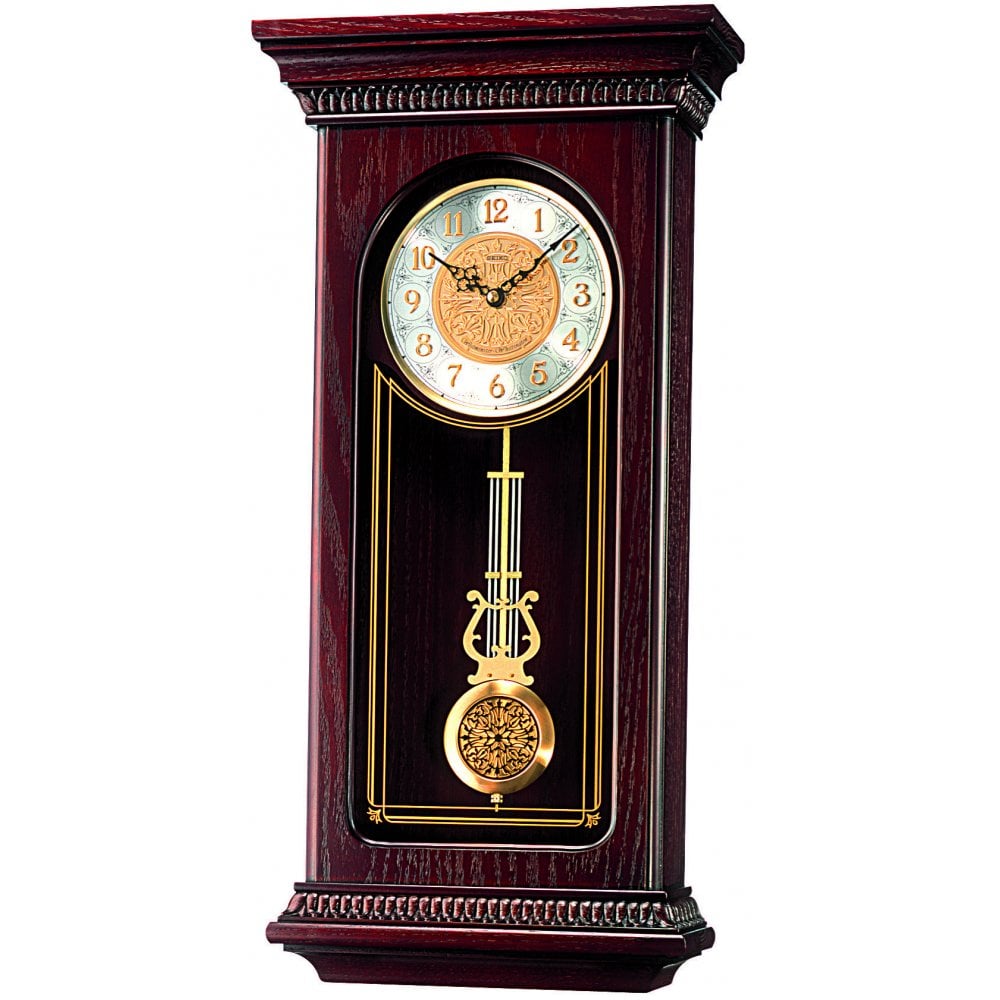 Seiko Wooden Westminster Chime Battery Wall Clock QXH008B