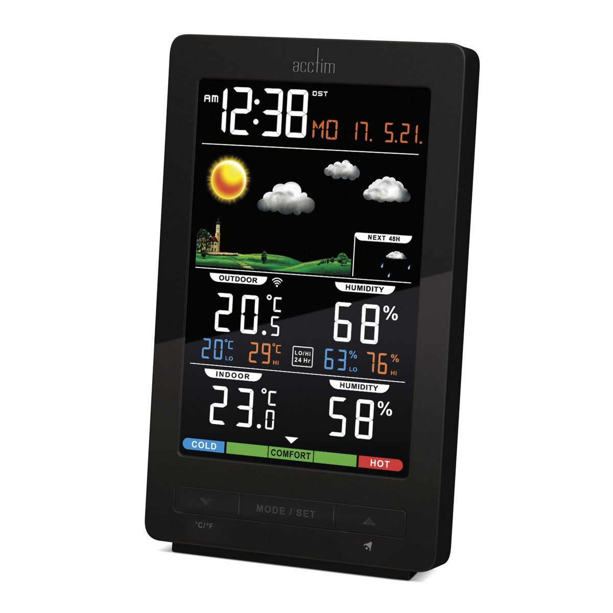 LCD Weather Station Clock - Temperature & Humidity Ermir 16177