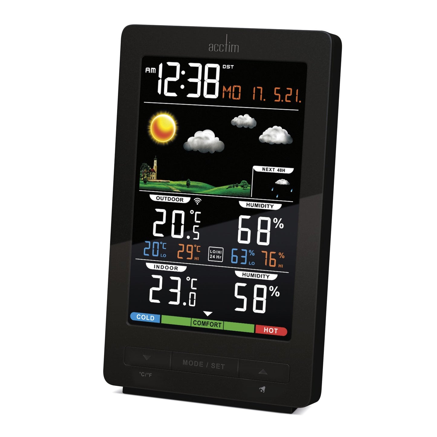 LCD Weather Station Clock - Temperature & Humidity Ermir 16177