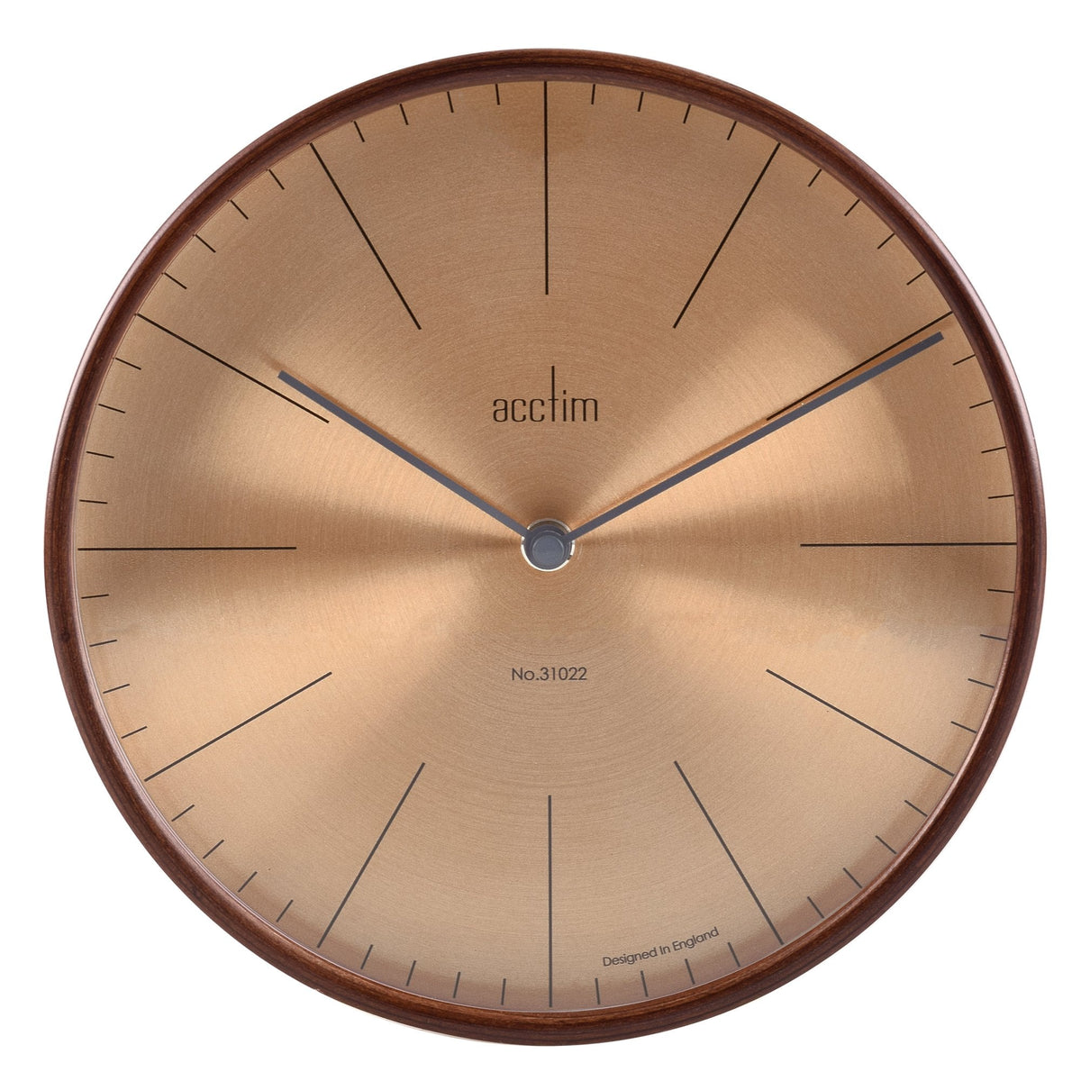 Dark Wooden Round Battery Wall Clock 22cm Strathblane 25026