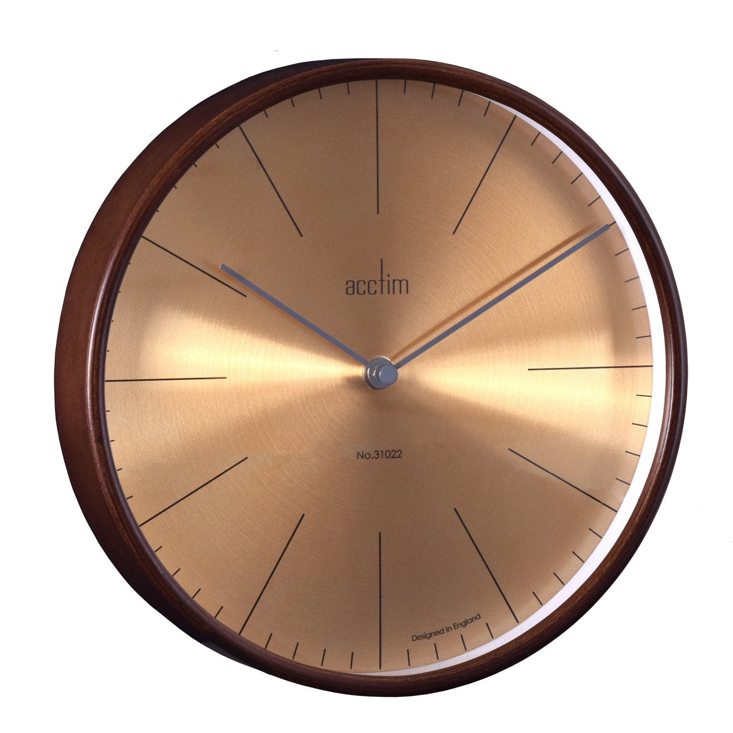 Dark Wooden Round Battery Wall Clock 22cm Strathblane 25026