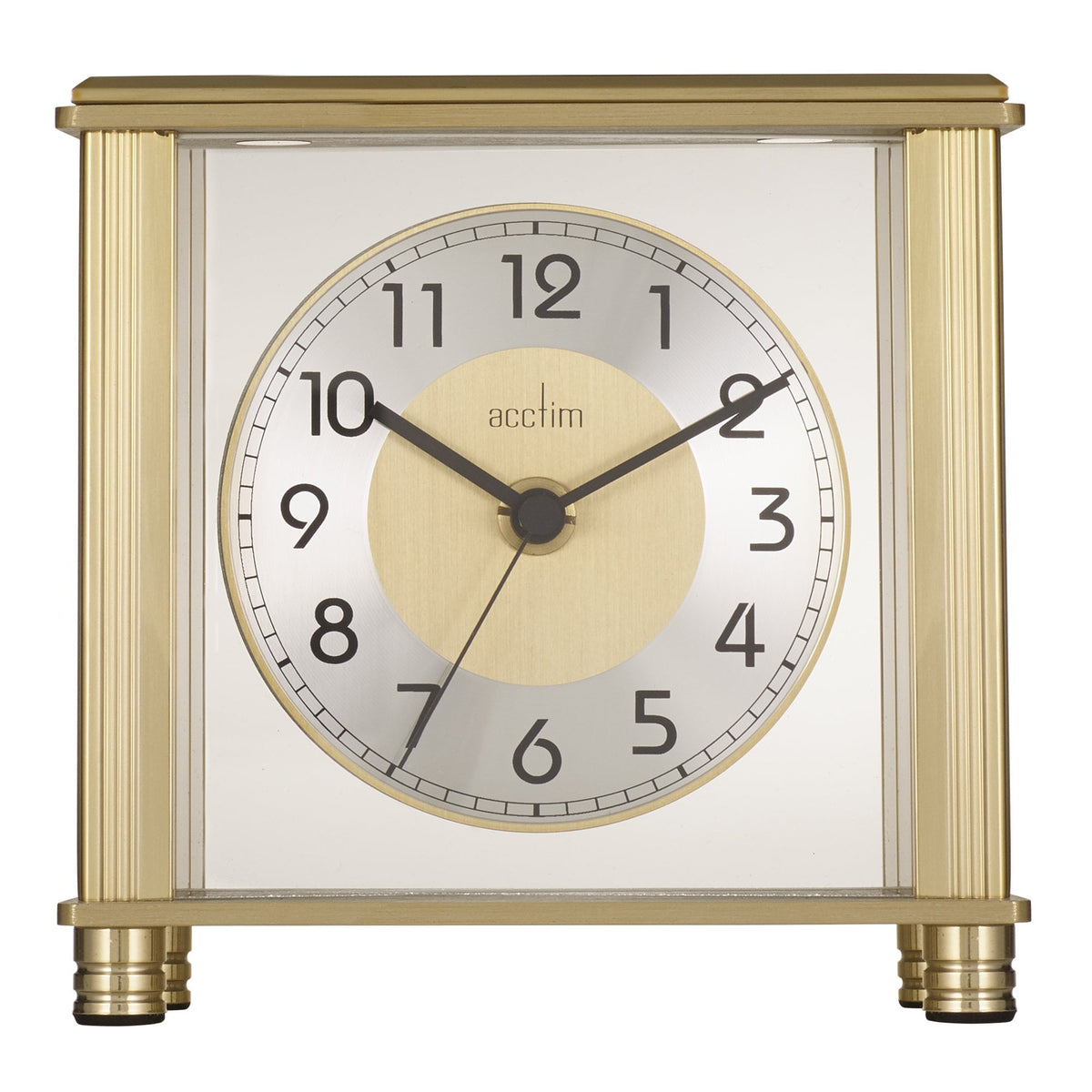 Gold Tone Battery Mantel Clock Hampden 36988
