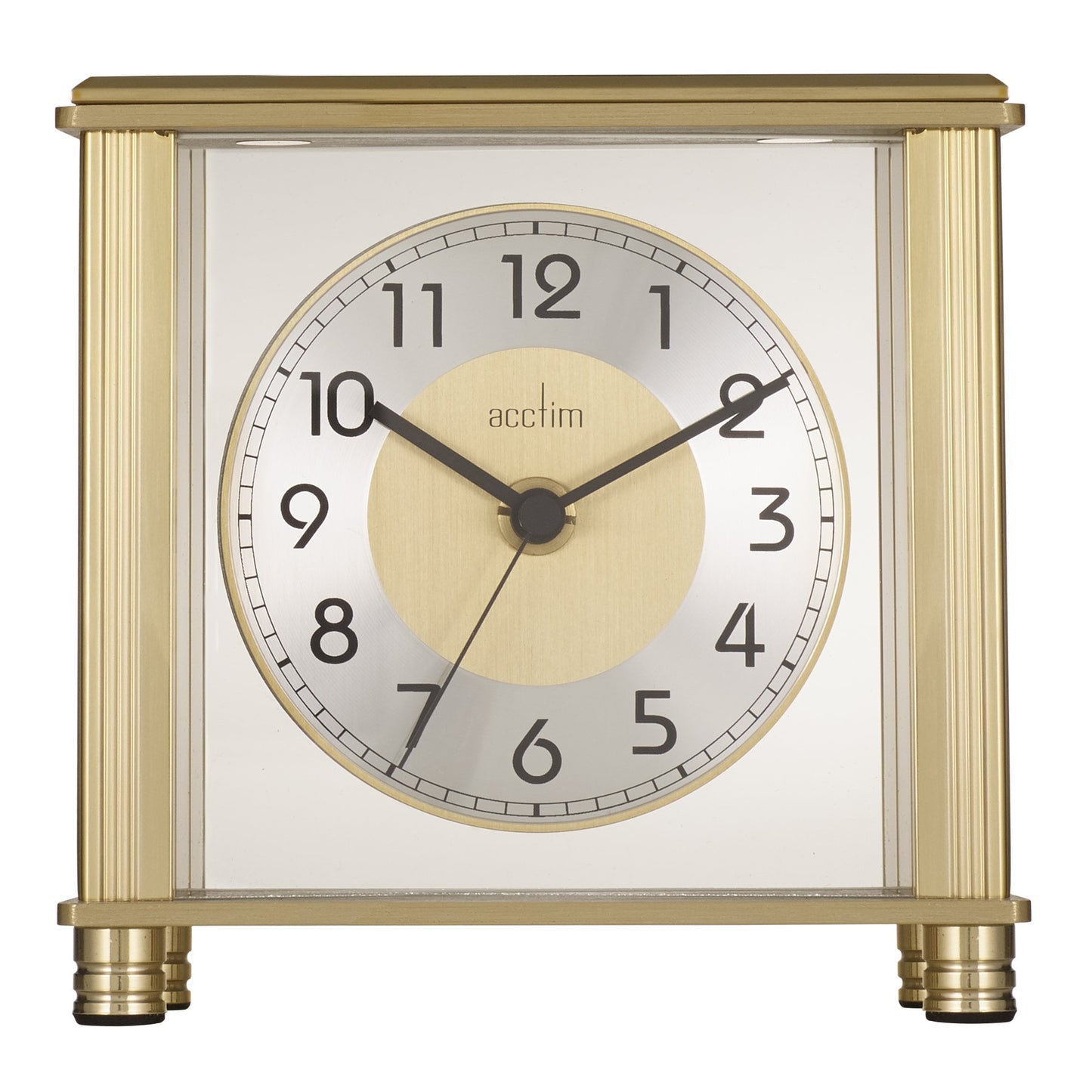 Gold Tone Battery Mantel Clock Hampden 36988
