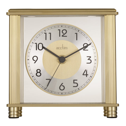Gold Tone Battery Mantel Clock Hampden 36988