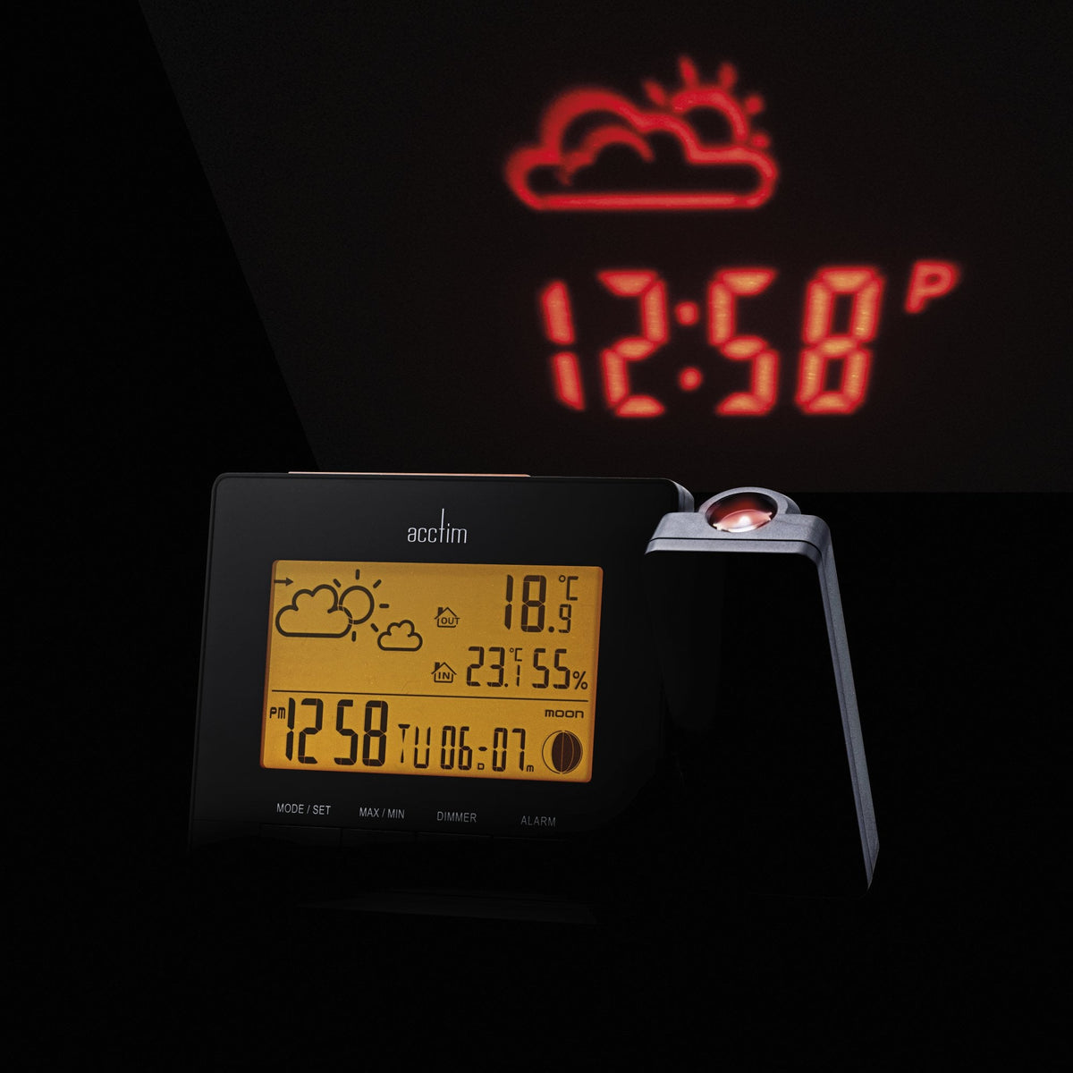 LCD Weather Station Clock - Temperature & Humidity Neige 16183
