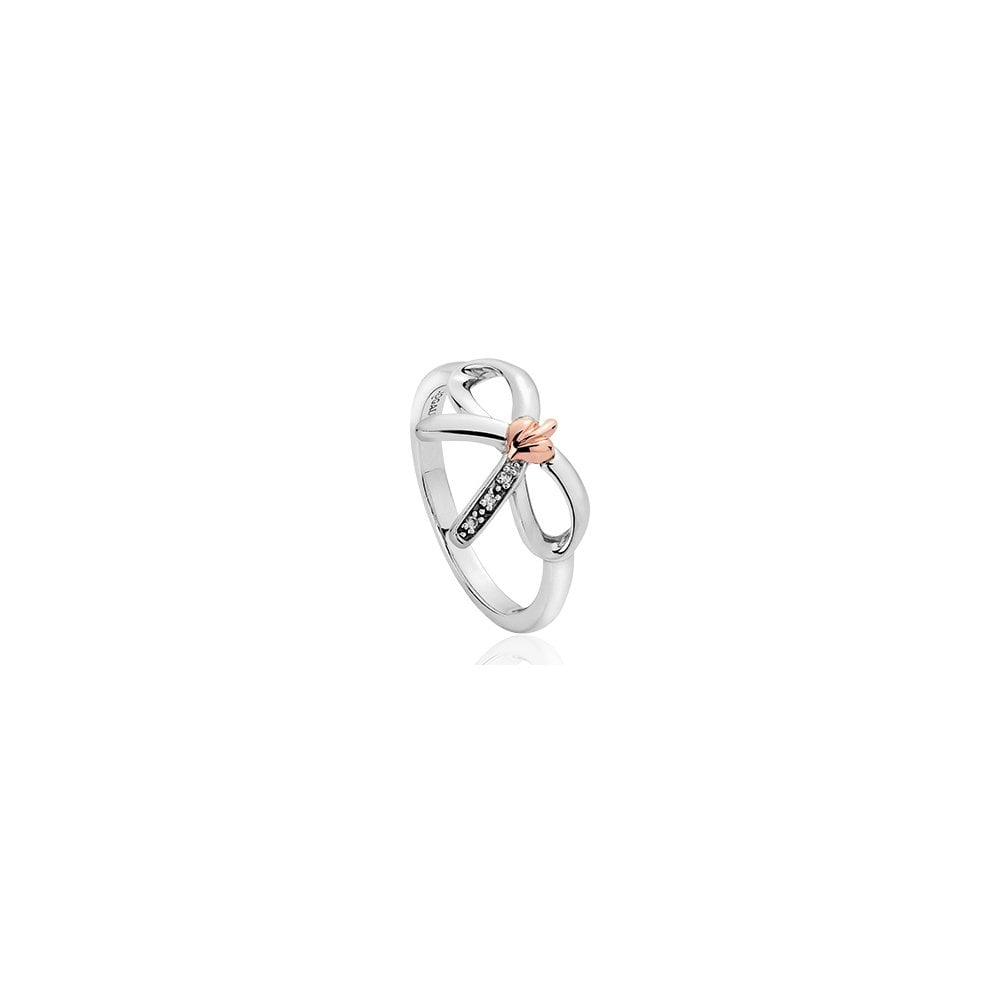 Tree of Life Silver & Diamond Bow Ring 3STOLBR