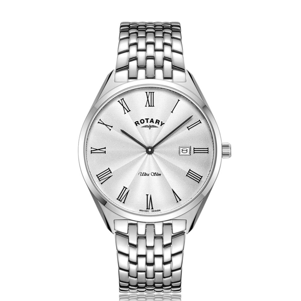 Gents Steel Ultra Slim Watch on Bracelet with Date GB08010/01