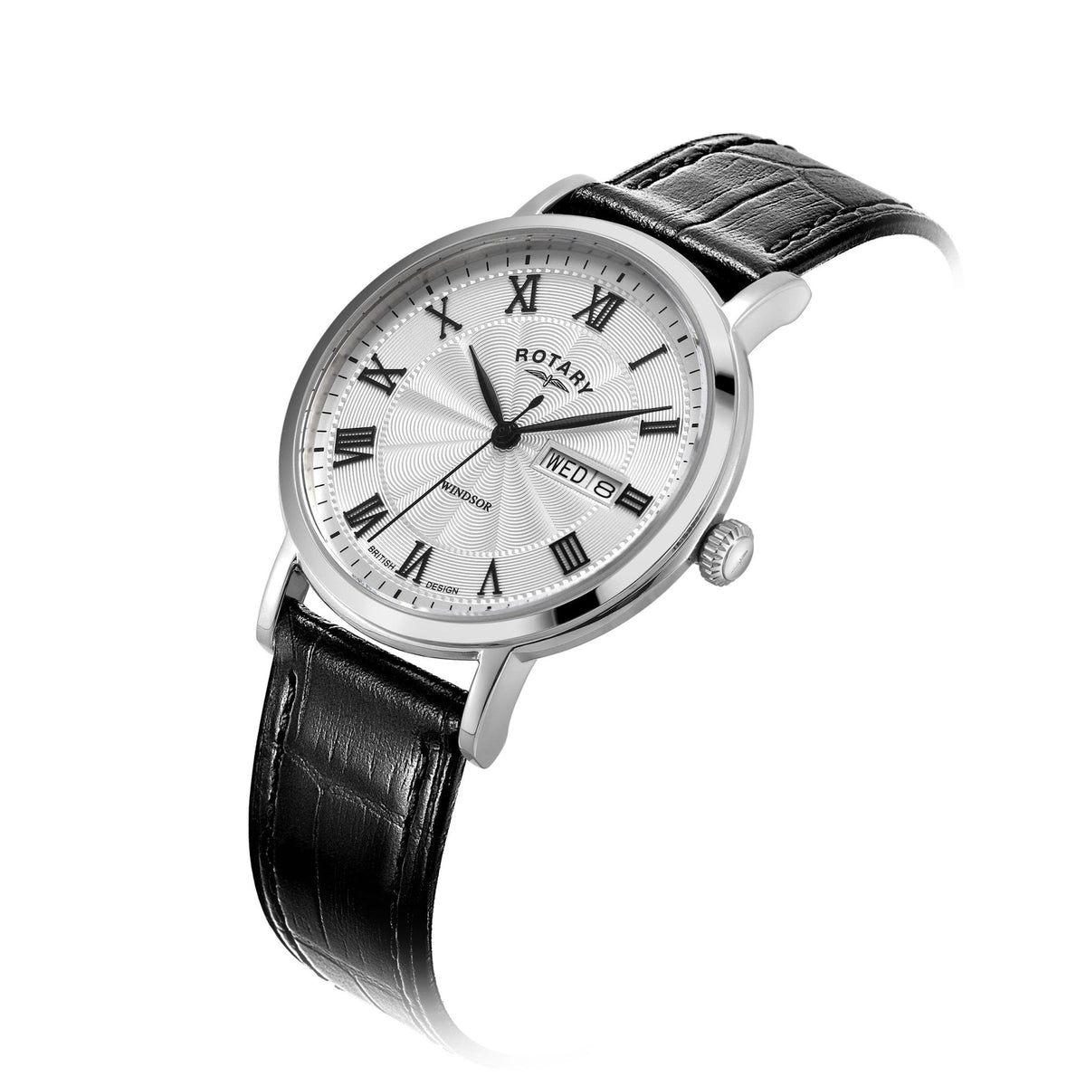 Gents Steel Quartz Watch on Strap with Day & Date GS05420/01