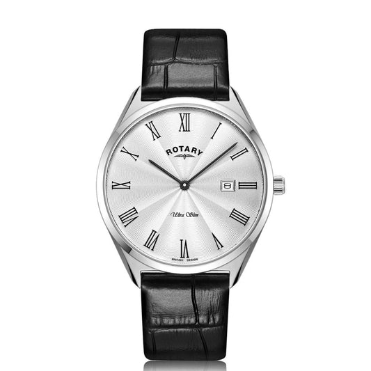 Gents Steel Ultra Slim Quartz Watch, Strap with Date GS08010/01