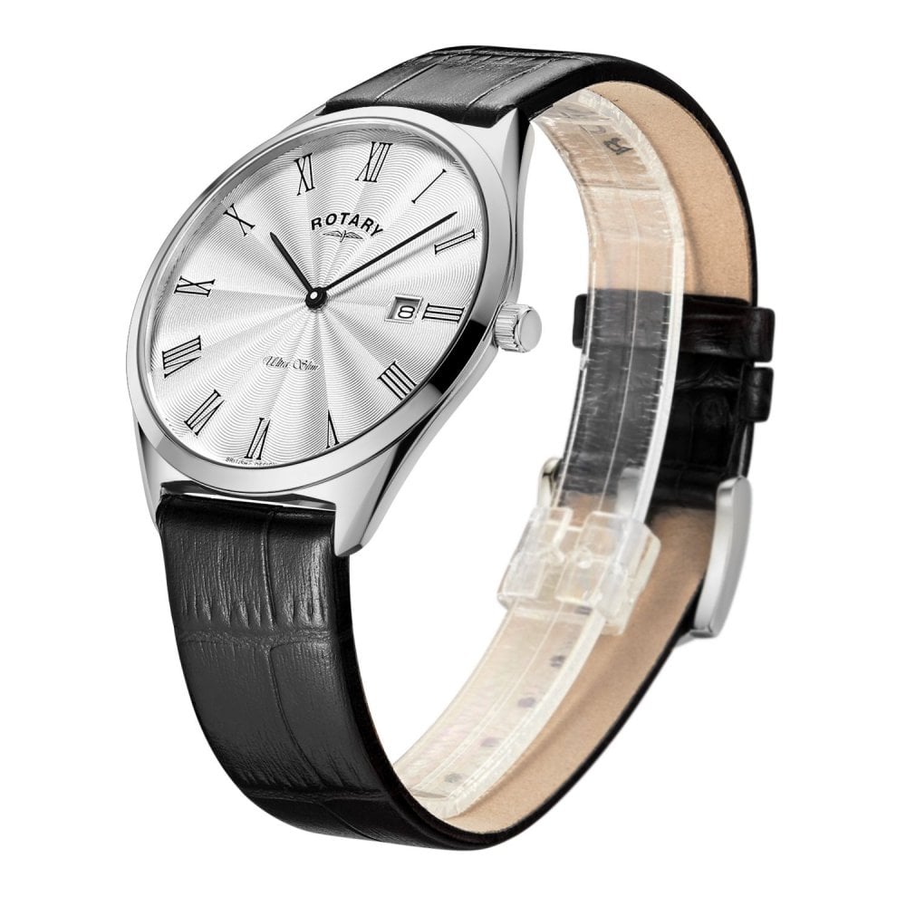 Gents Steel Ultra Slim Quartz Watch, Strap with Date GS08010/01