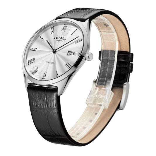 Gents Steel Ultra Slim Quartz Watch, Strap with Date GS08010/01