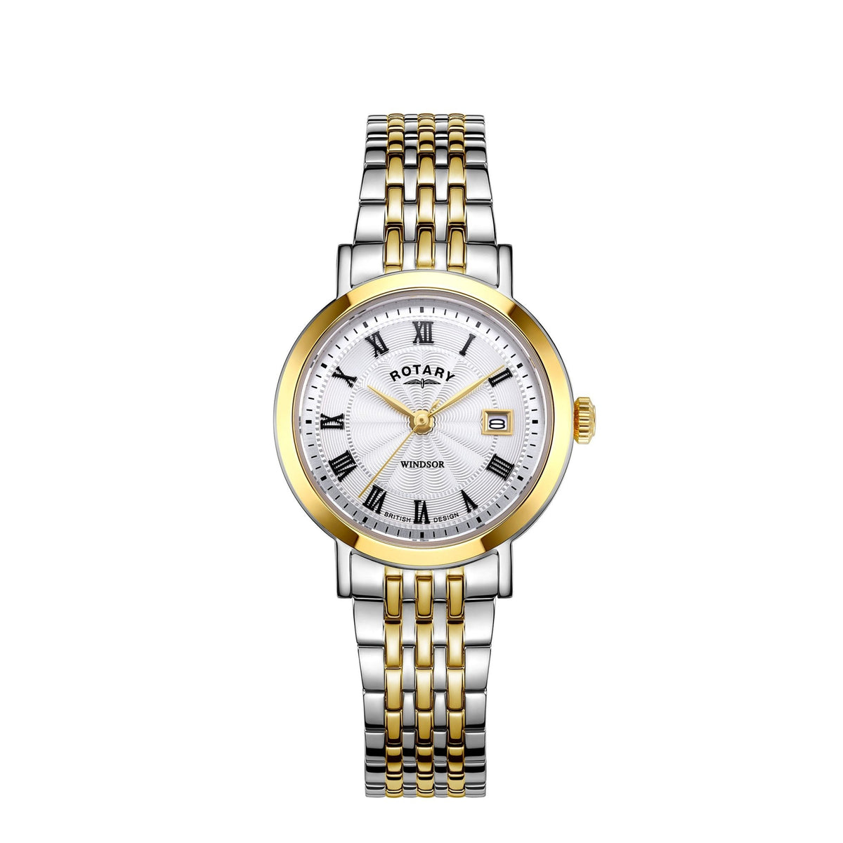 Ladies Two Tone Rotary Windsor Battery Bracelet Watch LB05421/01