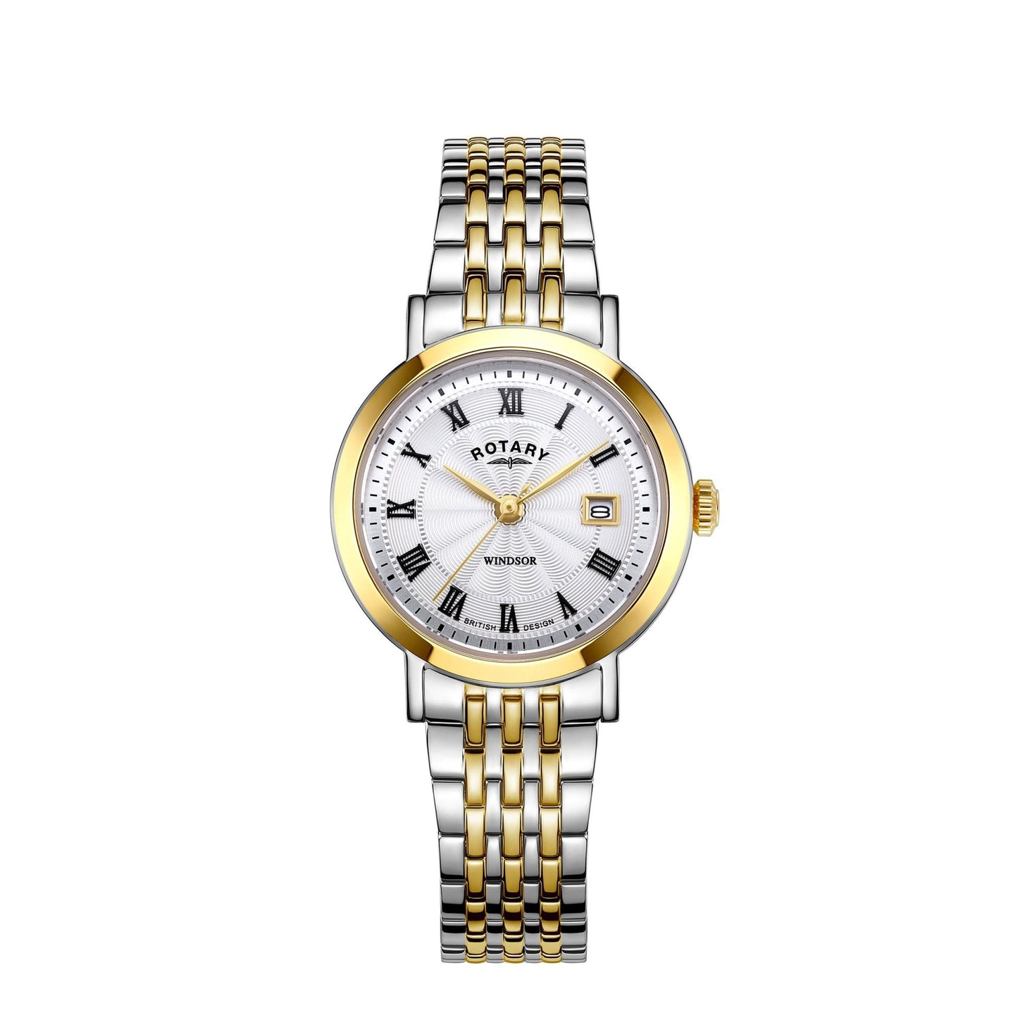 Ladies Two Tone Rotary Windsor Battery Bracelet Watch LB05421/01