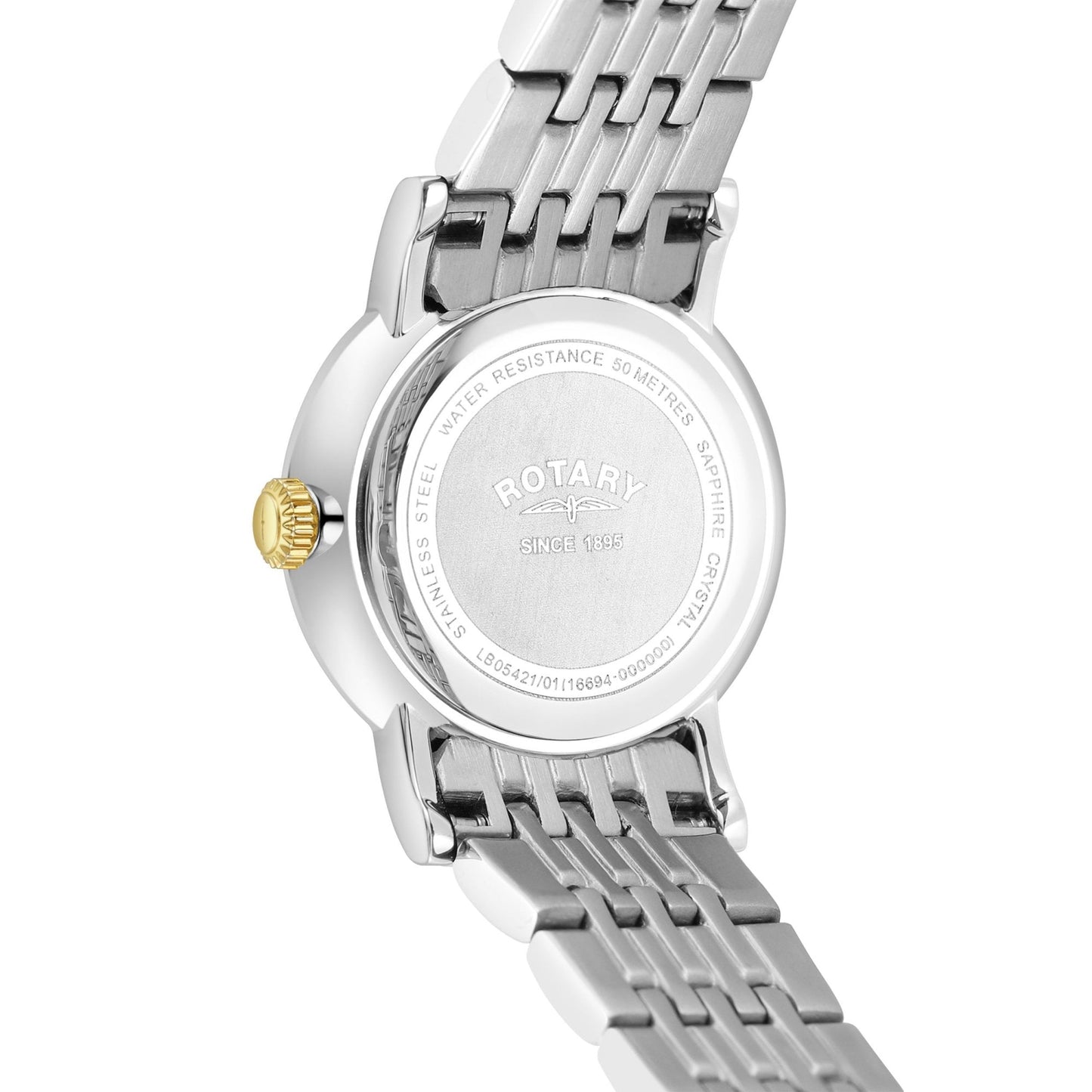 Ladies Two Tone Rotary Windsor Battery Bracelet Watch LB05421/01