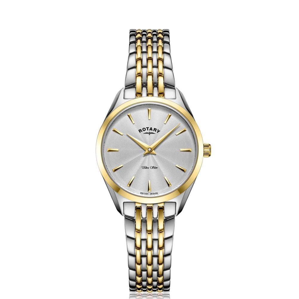 Ladies Ultra Slim Two Tone Battery Watch on Bracelet LB08011/02
