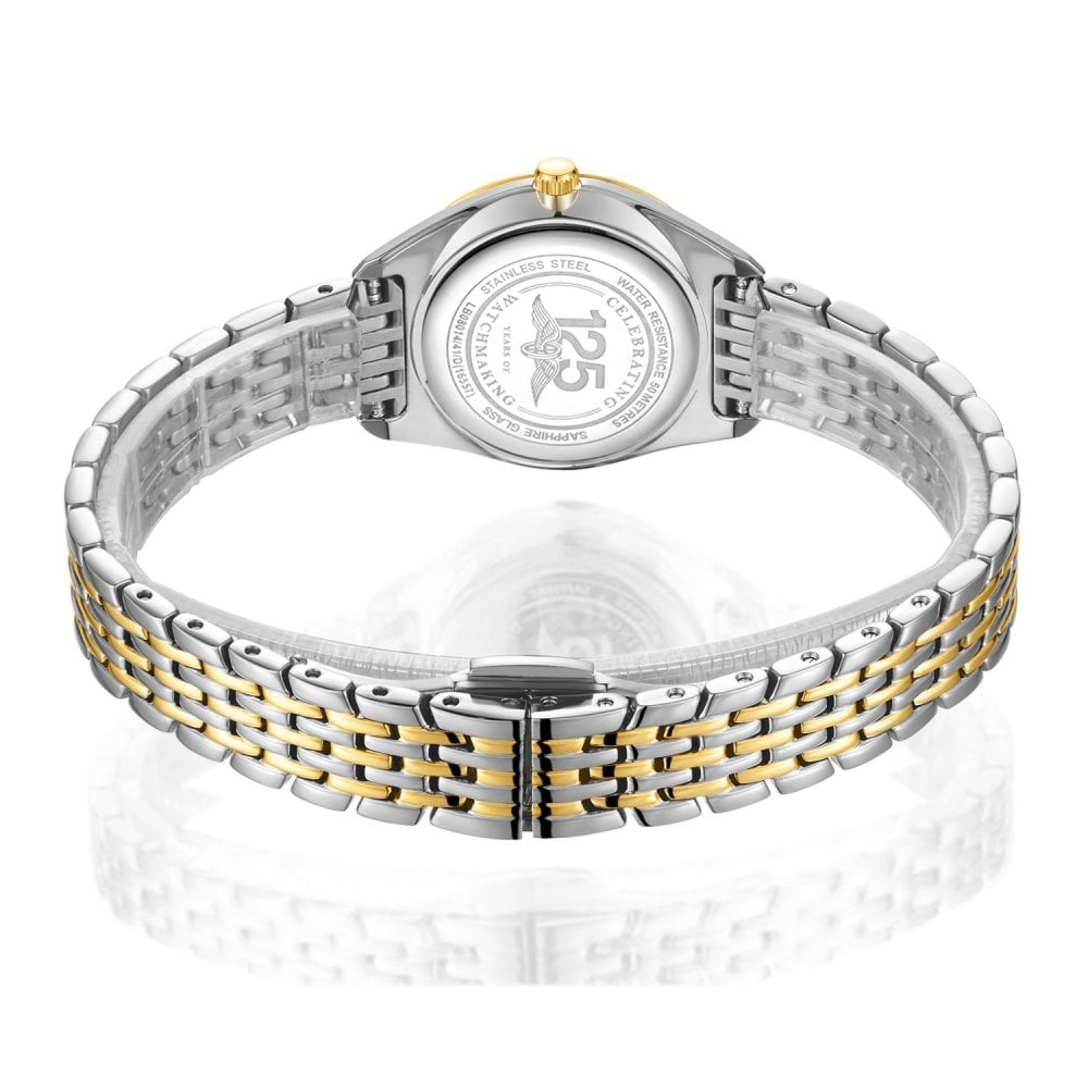 Ladies Ultra Slim Two Tone Battery Watch on Bracelet LB08011/02