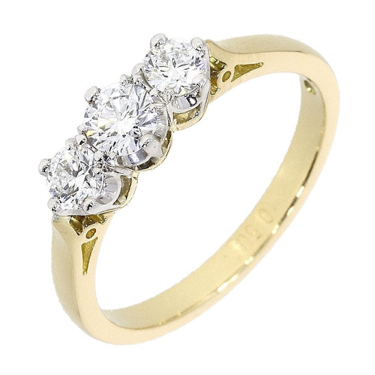 18ct Gold Ladies Diamond Three Stone Engagement Ring