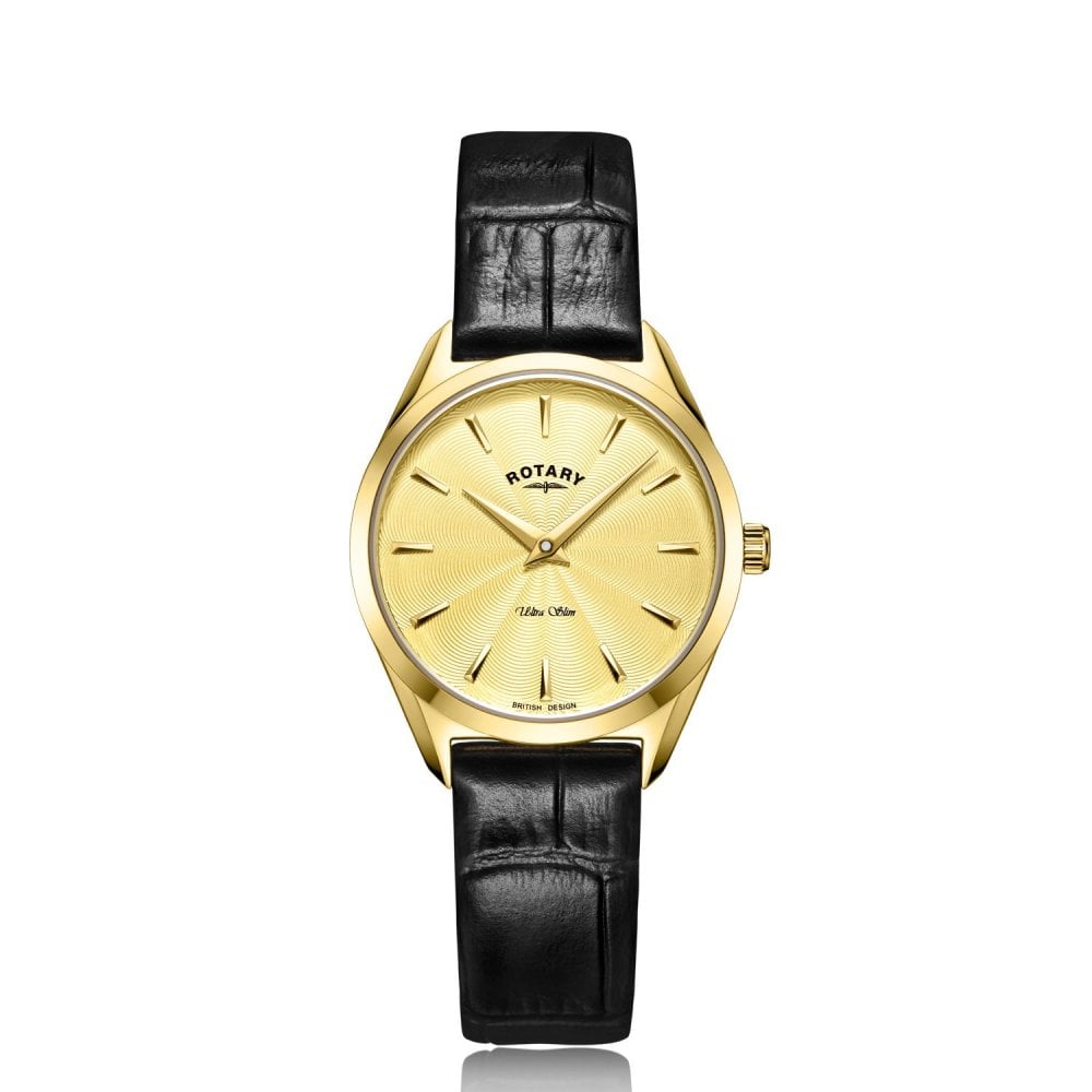 Ladies Gold Tone Ultra Slim Battery Watch on Strap LS08013/03