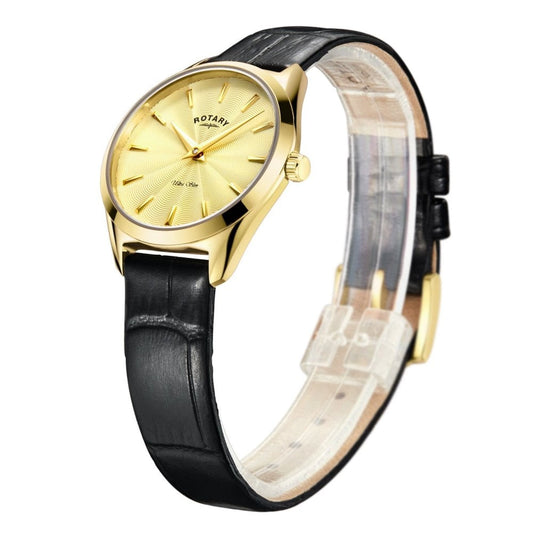 Ladies Gold Tone Ultra Slim Battery Watch on Strap LS08013/03