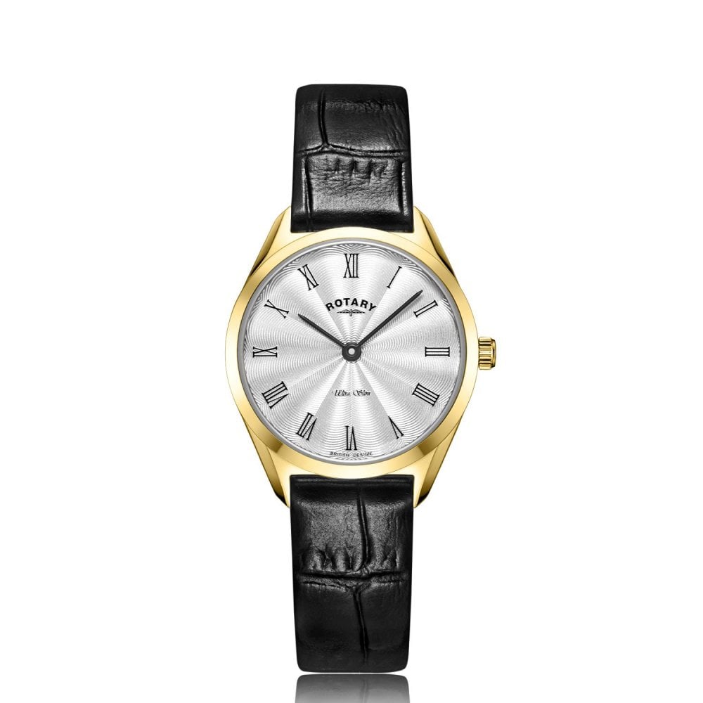 Ladies Gold Tone Ultra Slim Battery Watch on Strap LS08013/01