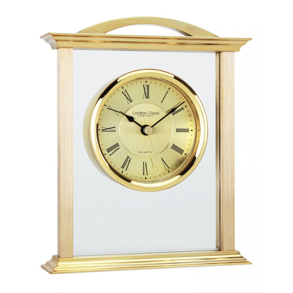 Gold Finish Quartz Battery Mantle Clock 03023