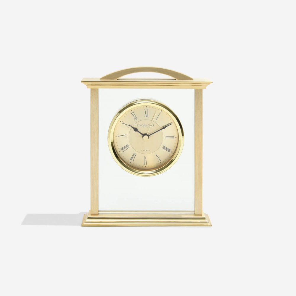 Gold Finish Quartz Battery Mantle Clock 03023