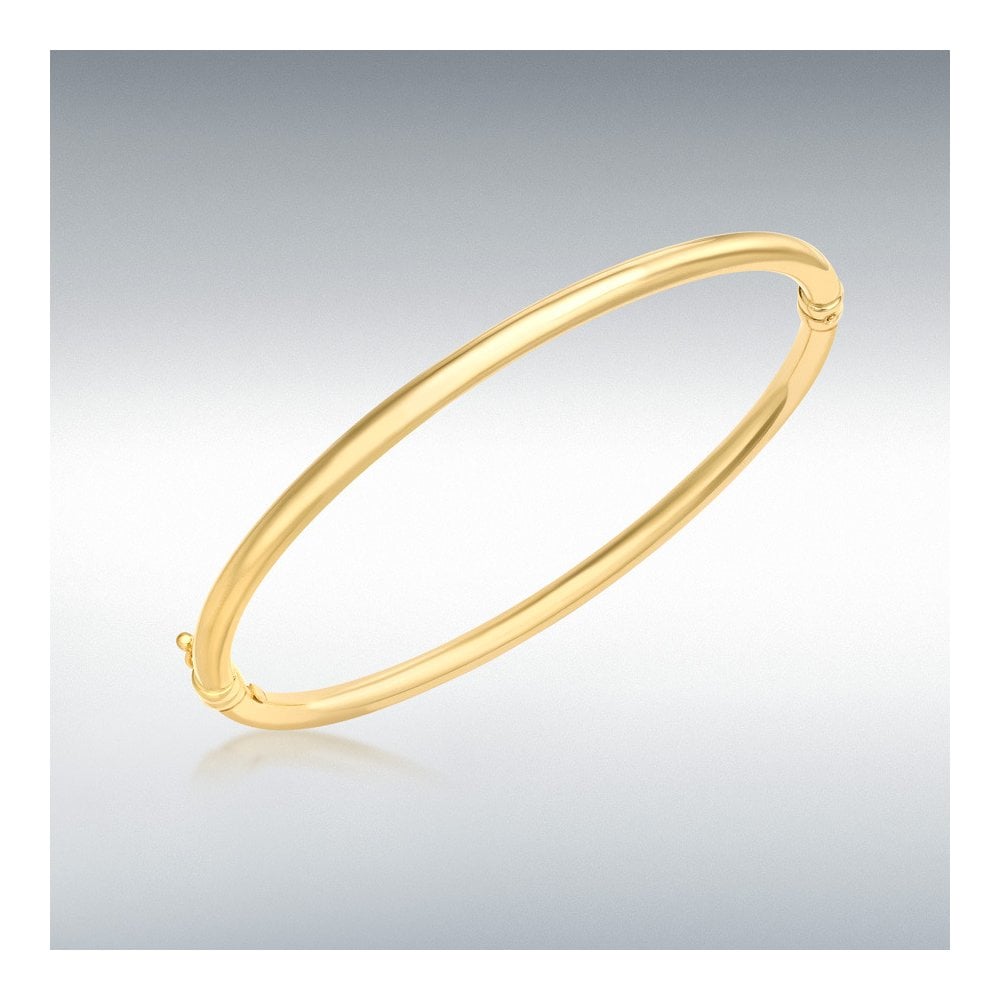 Ladies 9ct Yellow Gold 3.5mm Oval Tube Bangle