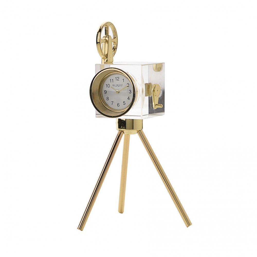 Vintage Camera on Tripod Miniature Quartz Mantel Clock 9669