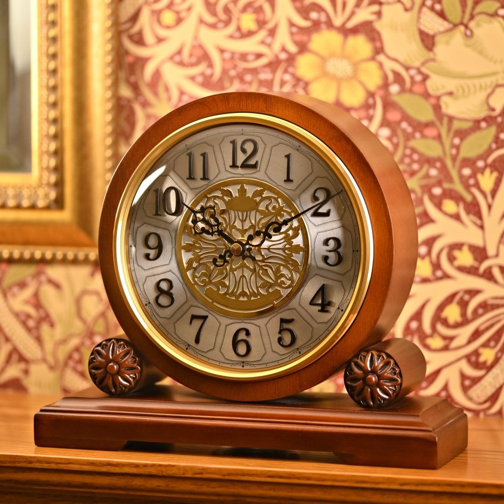 Widdop Walnut Finish Westminster Chime Mantle Clock W2860