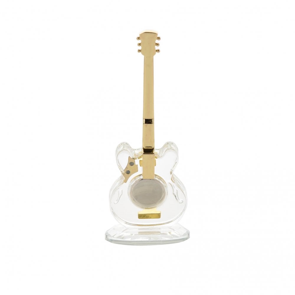 Novelty Crystal Guitar Miniature Quartz Mantel Clock 9422
