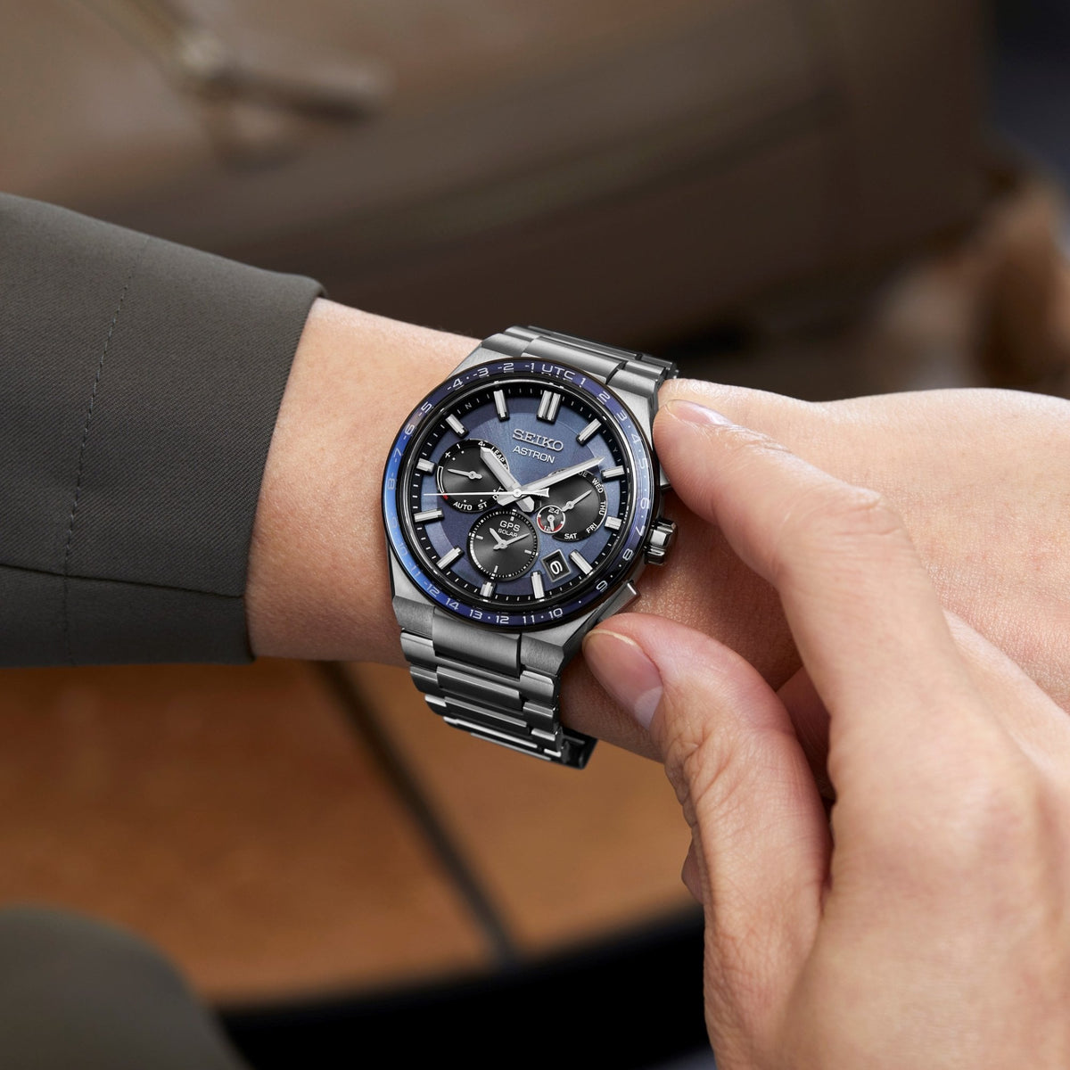 Gents Titanium GPS Solar Chronograph Watch 'Solidity' SSH109J1
