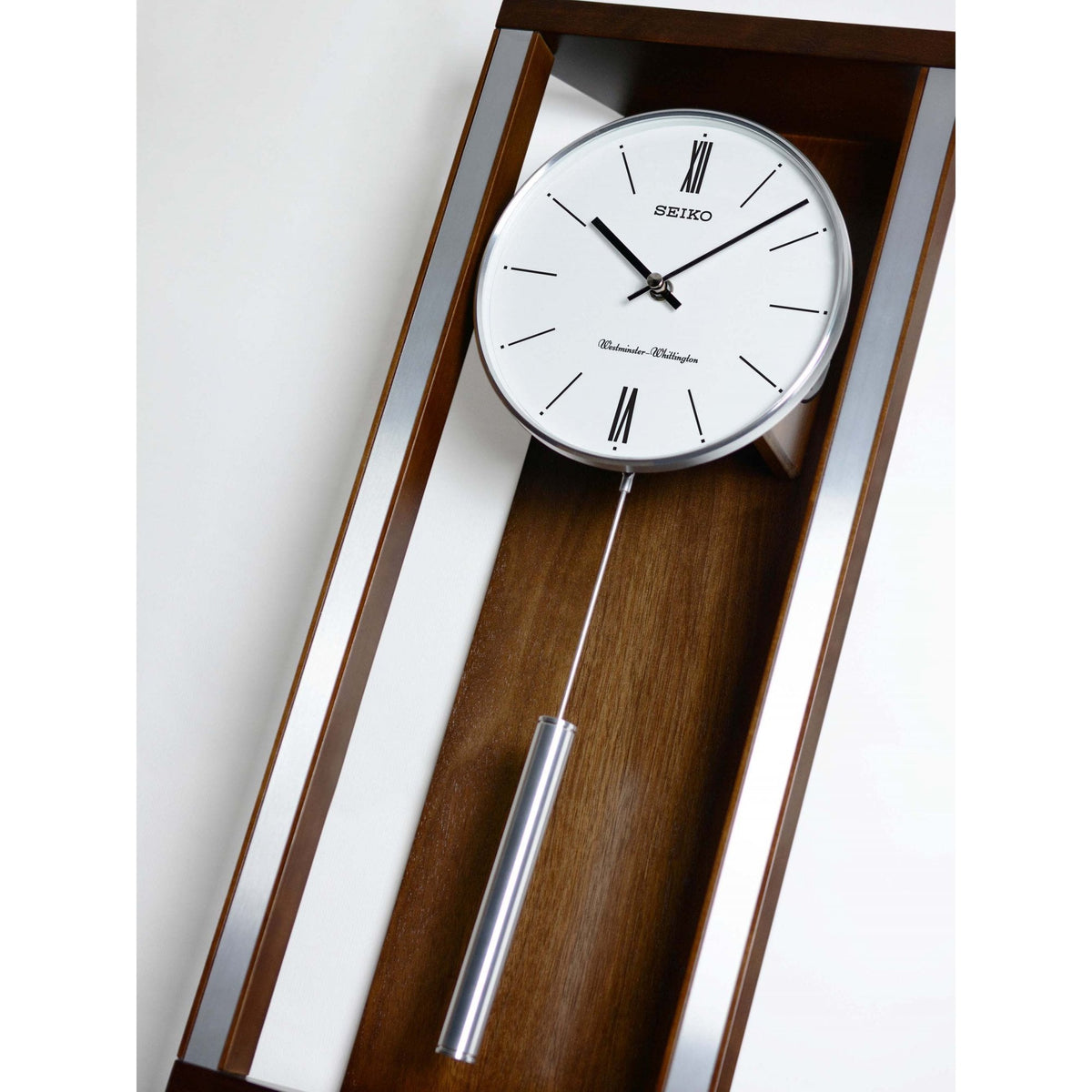 Seiko Wooden Westminster Chime Pendulum Wall Clock QXH068B
