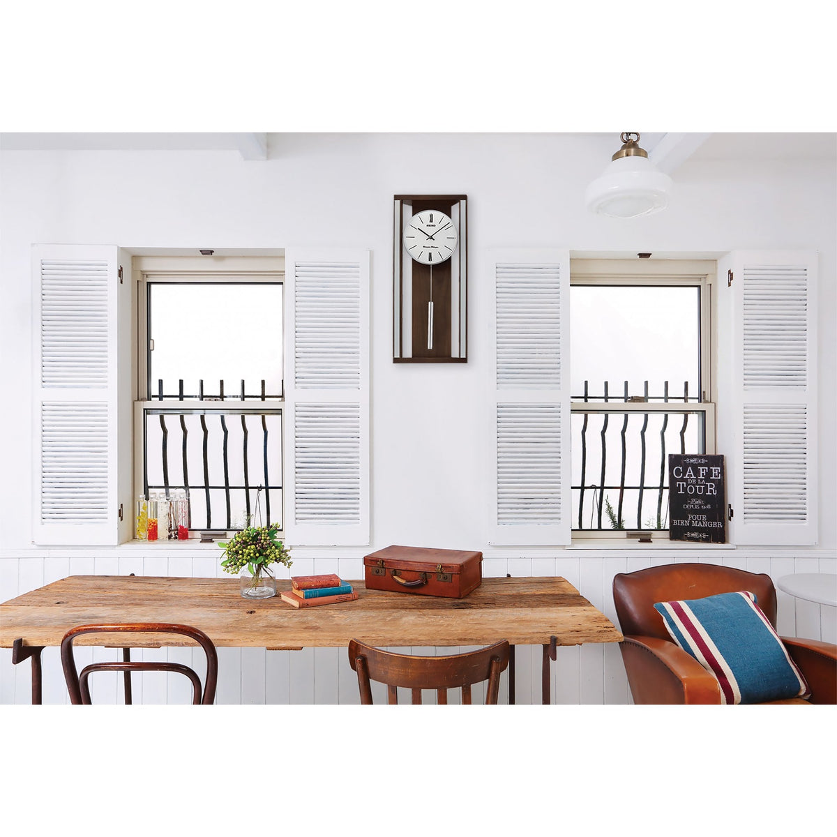Seiko Wooden Westminster Chime Pendulum Wall Clock QXH068B