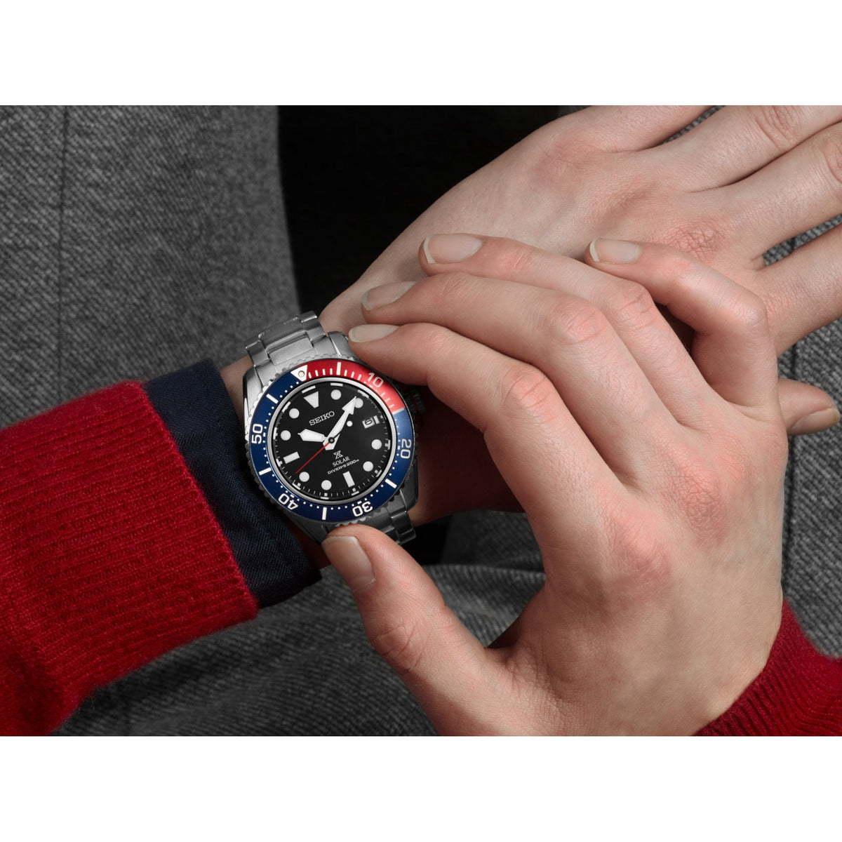 Steel Prospex Solar 200m Diver's Watch on Bracelet SNE591P1