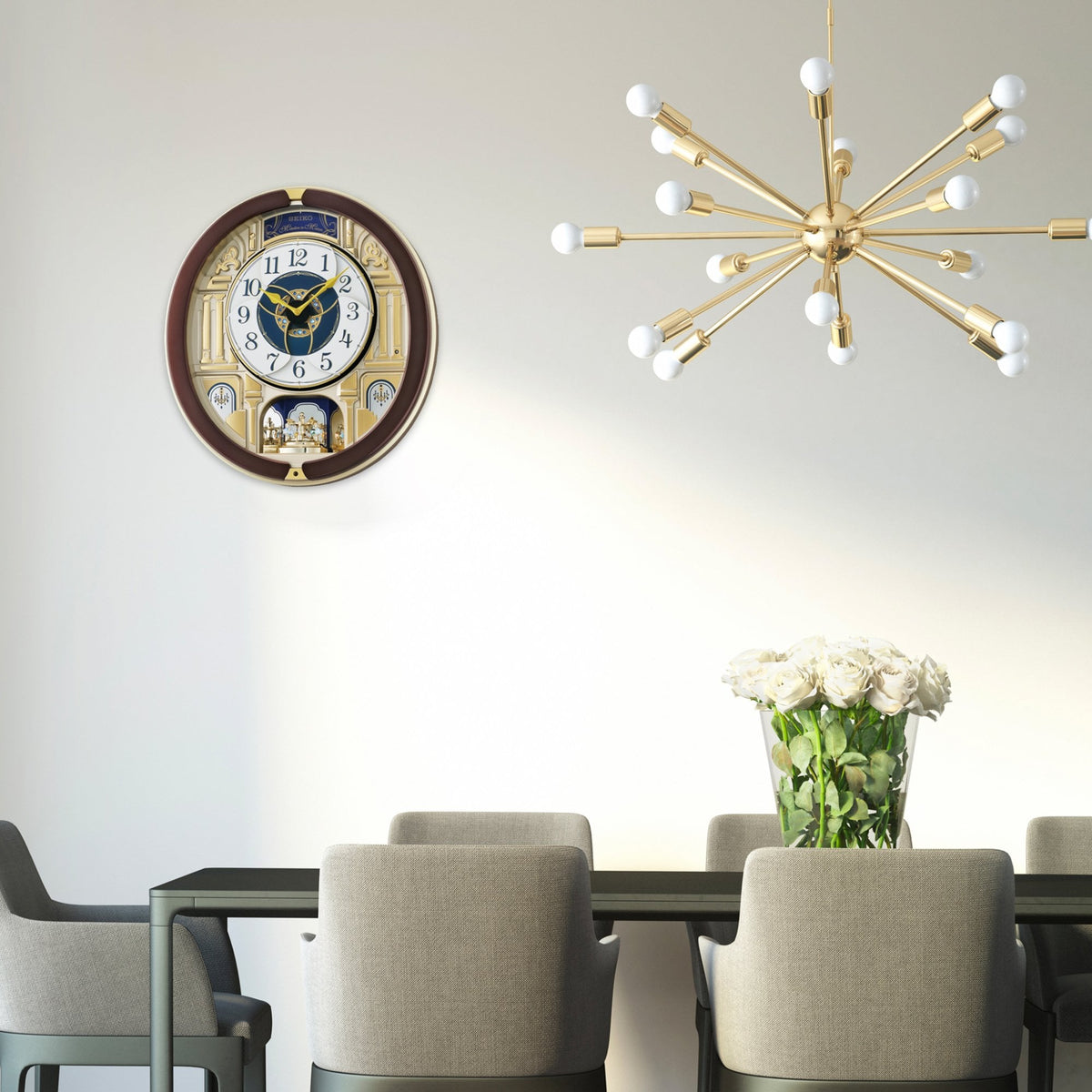 Melodies in Motion Musical Quartz Wall Clock QXM356B