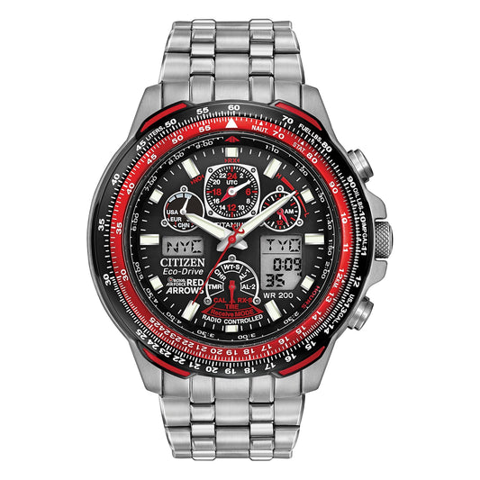 Red Arrows Titanium Radio Controlled World Time Watch JY8110-51E