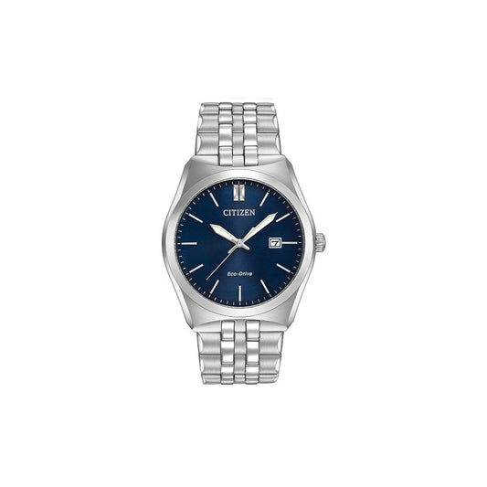Gents Steel Eco-Drive Watch on Bracelet with Date BM7330-59L