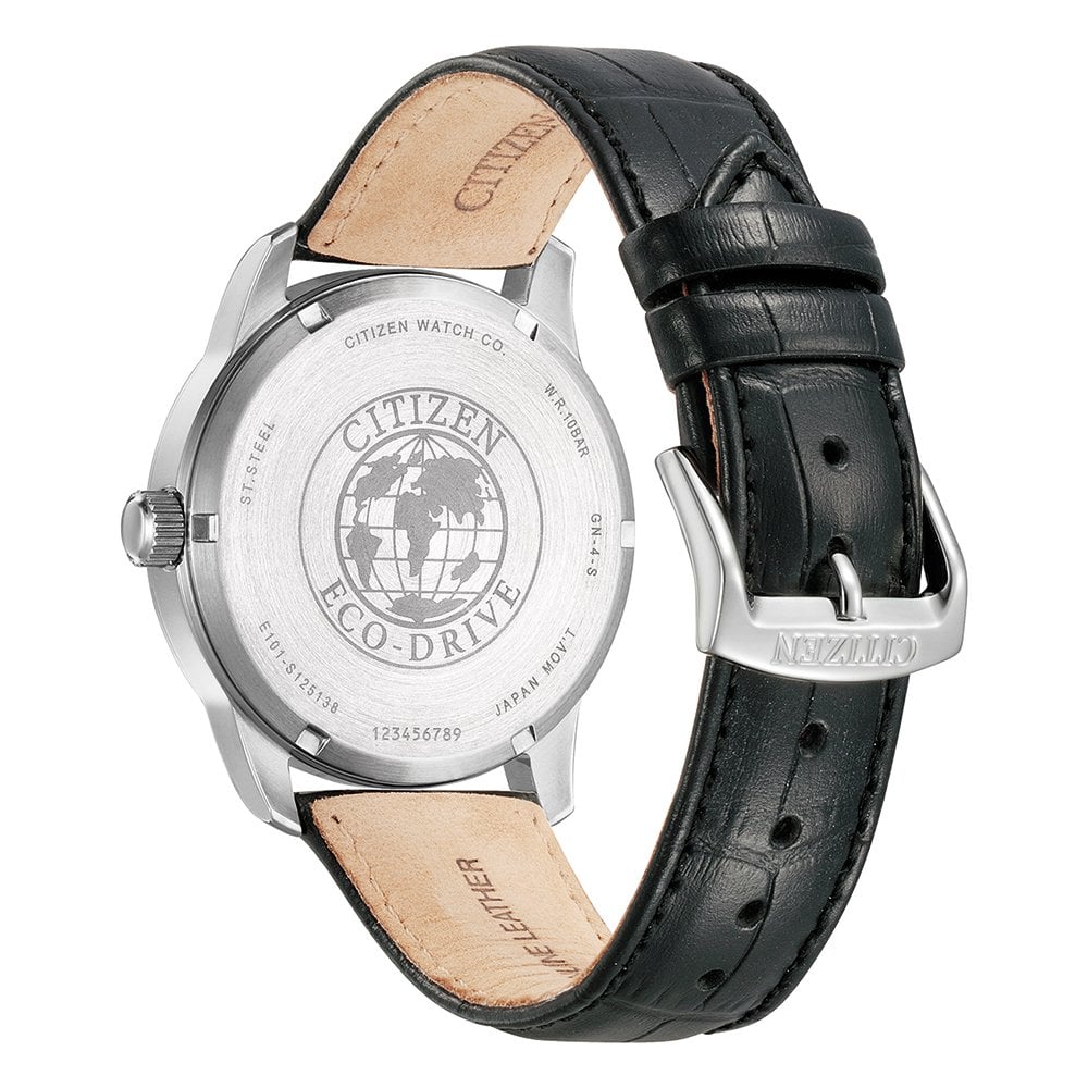Gents Steel Eco-Drive Watch on Strap with Date BM8550-14A