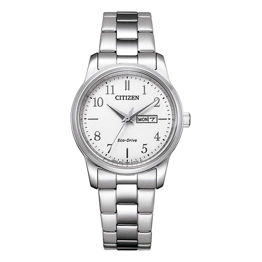 Ladies Stainless Steel Eco-Drive watch on Bracelet EW3261-57A