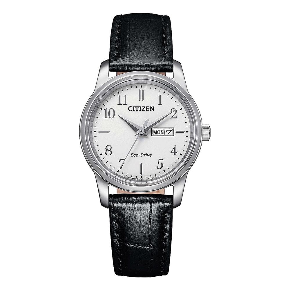 Ladies Steel Eco-Drive Watch on Strap with Date EW3261-06A