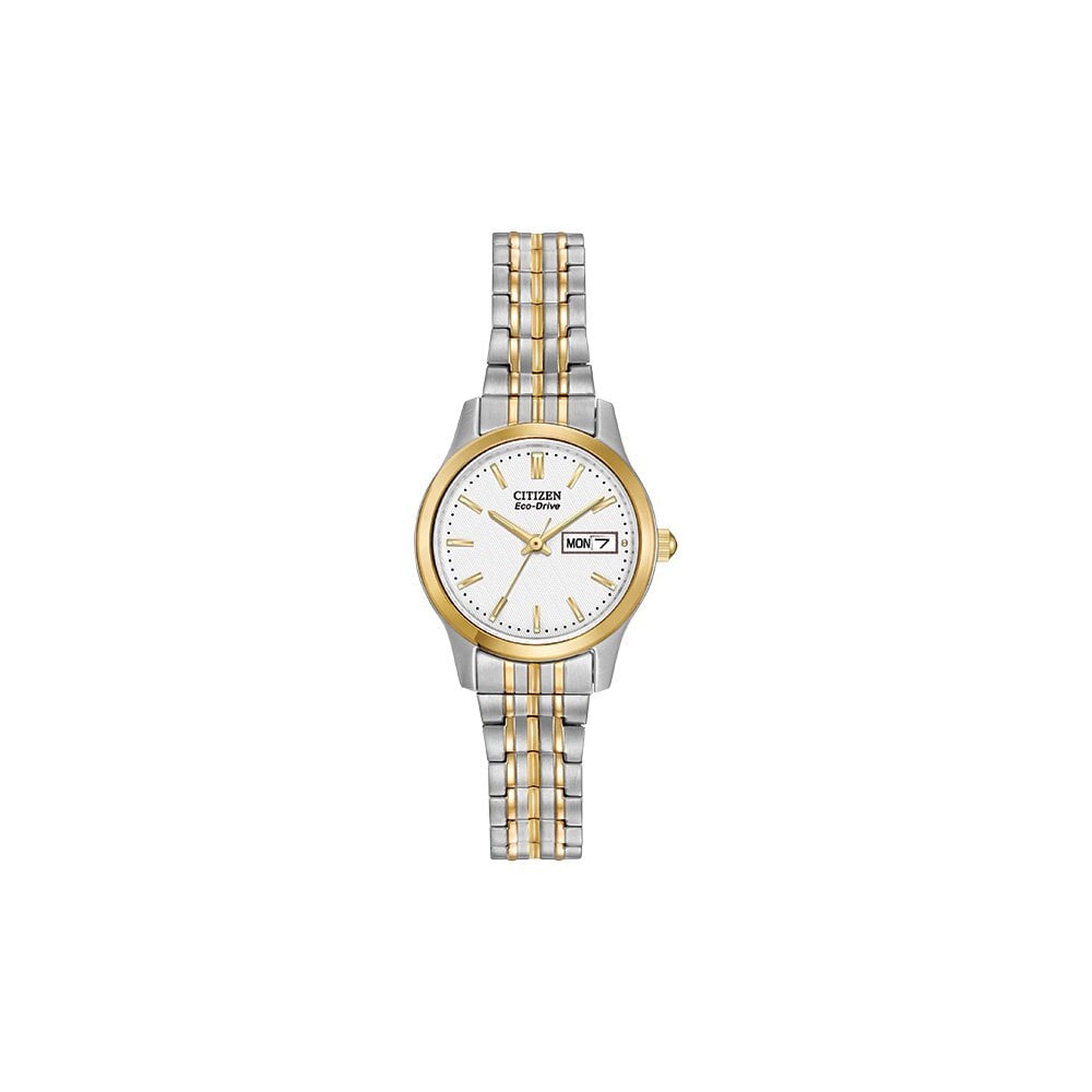 Ladies Two Tone Eco-Drive Watch on Expanding Bracelet EW3154-90A