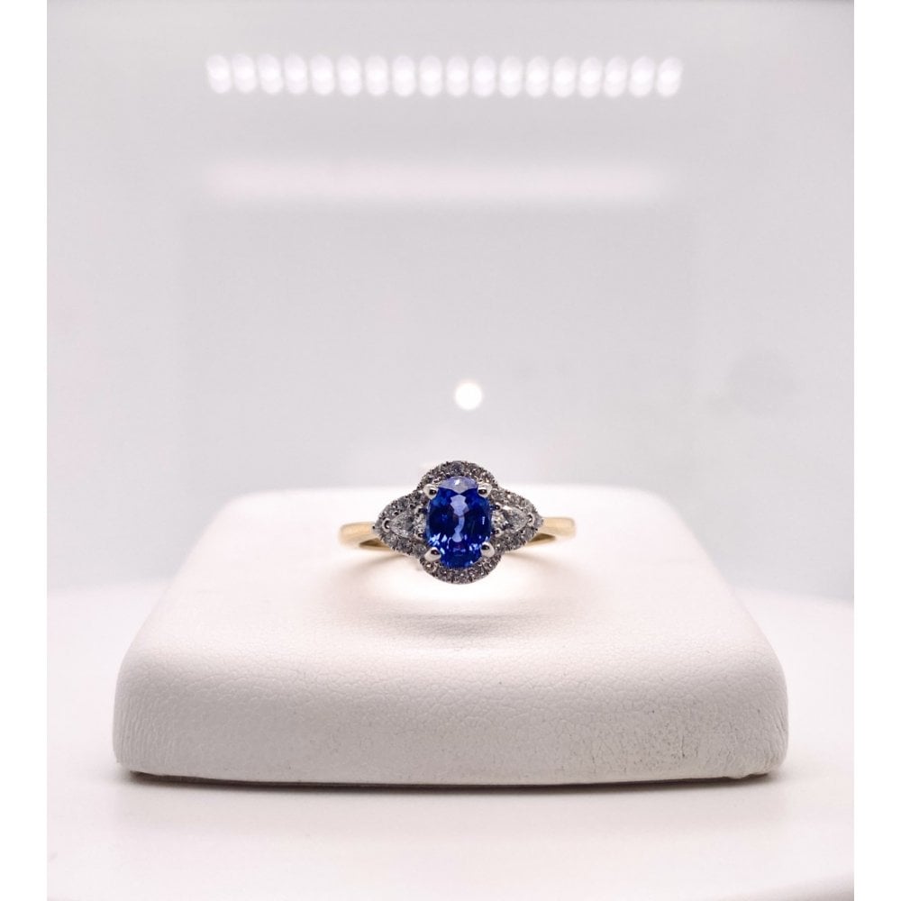 18ct Diamond and Sapphire Ladies Engagement Ring