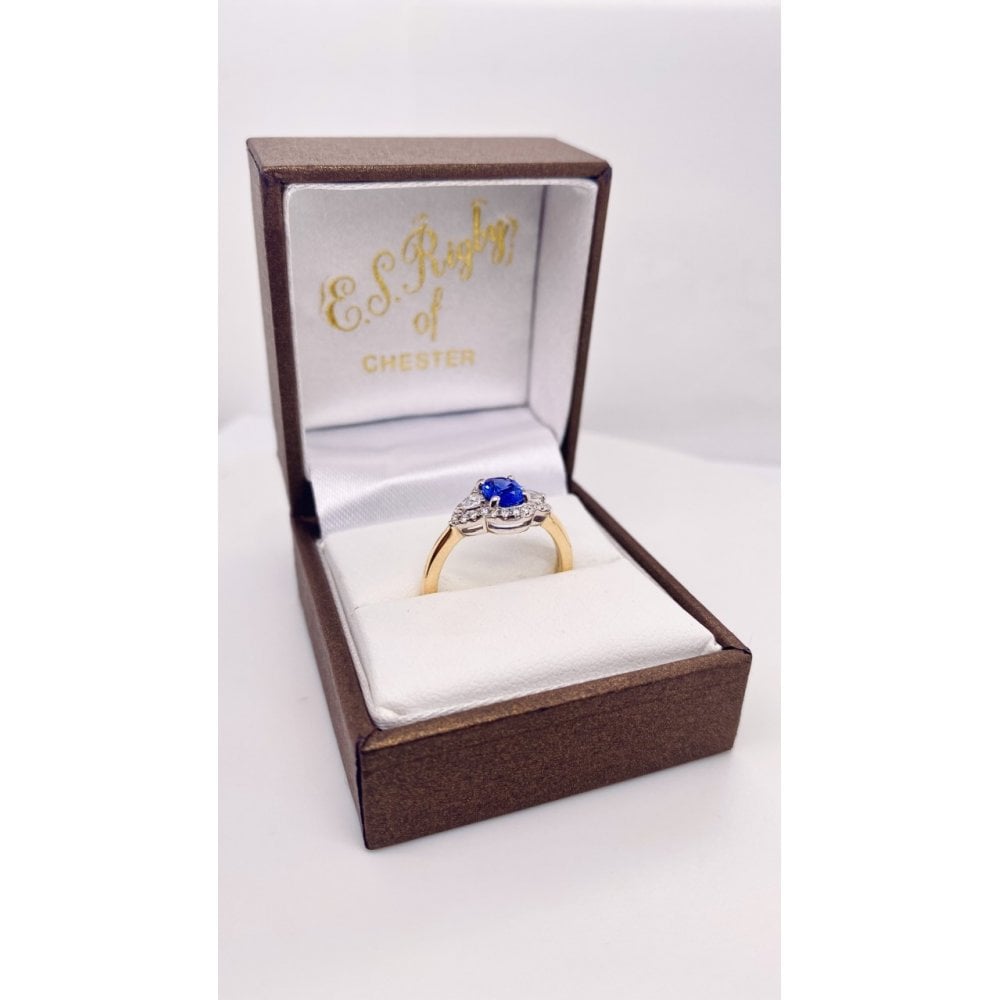 18ct Diamond and Sapphire Ladies Engagement Ring