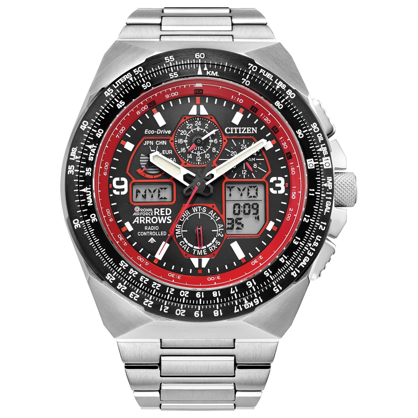 Eco-Drive Chronograph Watch Red Arrows Skyhawk A T JY8126-51E