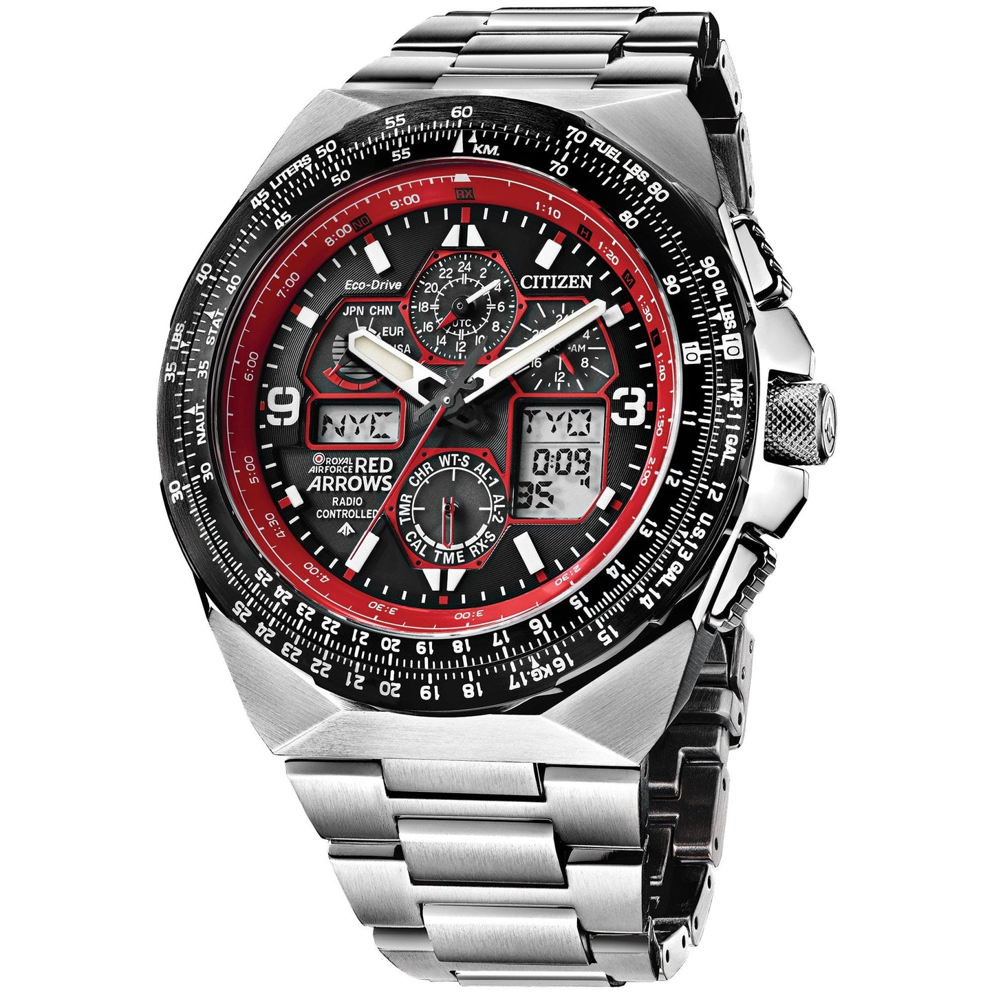 Eco-Drive Chronograph Watch Red Arrows Skyhawk A T JY8126-51E
