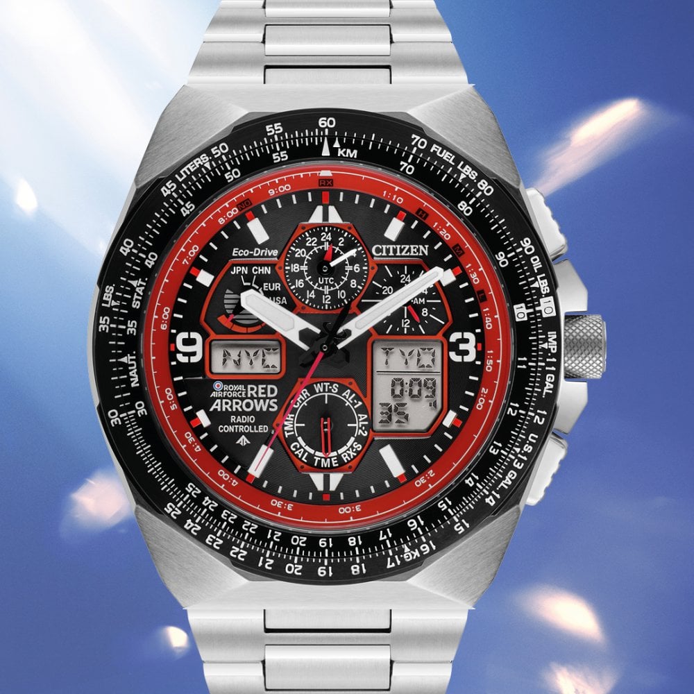Eco-Drive Chronograph Watch Red Arrows Skyhawk A T JY8126-51E