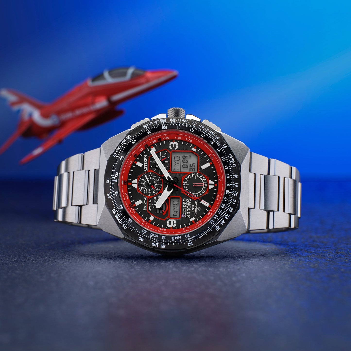 Eco-Drive Chronograph Watch Red Arrows Skyhawk A T JY8126-51E