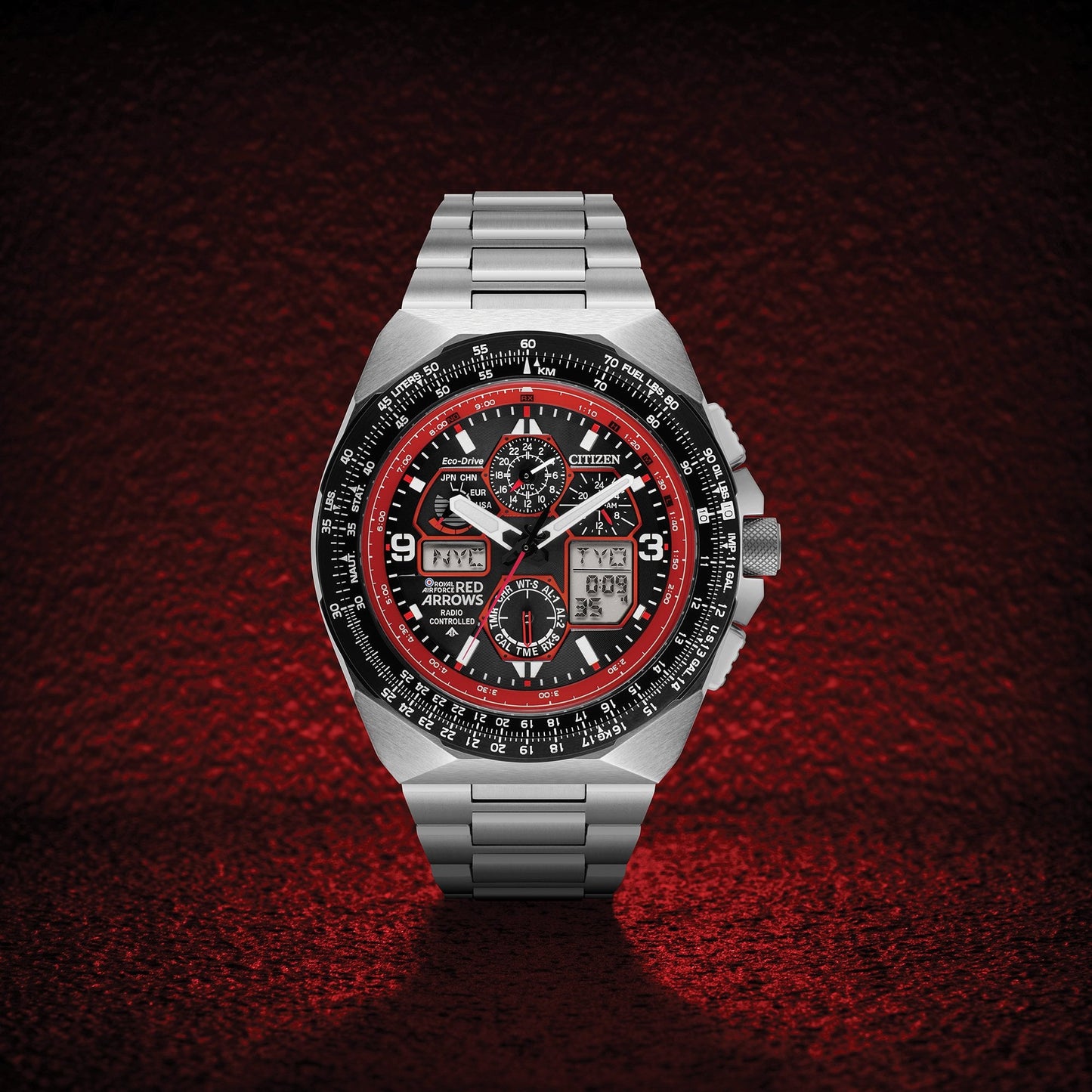 Eco-Drive Chronograph Watch Red Arrows Skyhawk A T JY8126-51E
